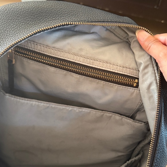 Freshly Picked Black Vegan leather Diaper Backpack with Gold Logo. - Picture 10 of 11